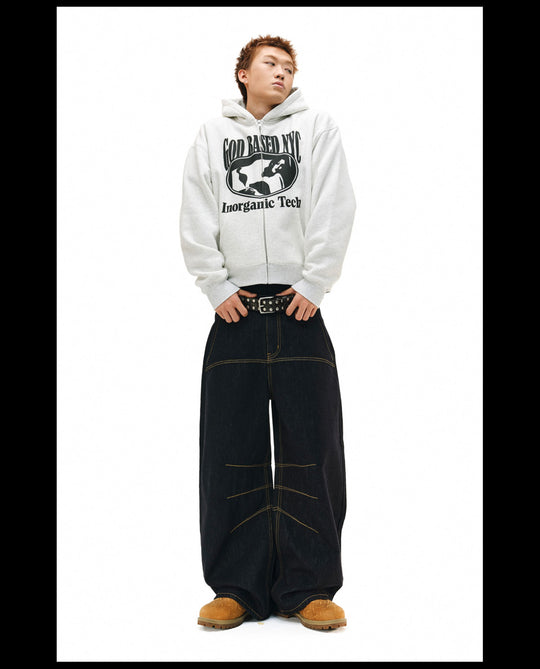 NOVACAM Yellow Stitch Baggy Jeans | Face 3 Face