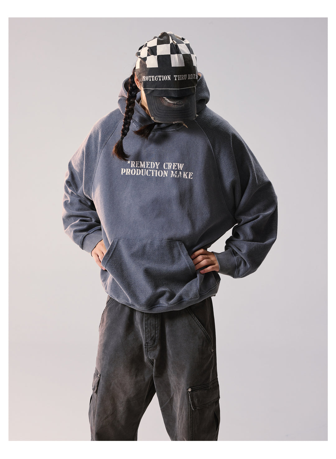 Remedy Washed Reversible Raglan Hoodie | Face 3 Face