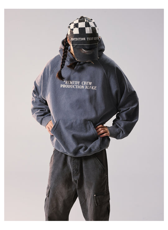 Remedy Washed Reversible Raglan Hoodie | Face 3 Face