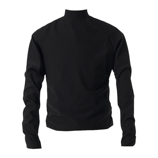KARMANISTIC Slim Stretch Mock Neck Long Sleeve Tee | Face 3 Face