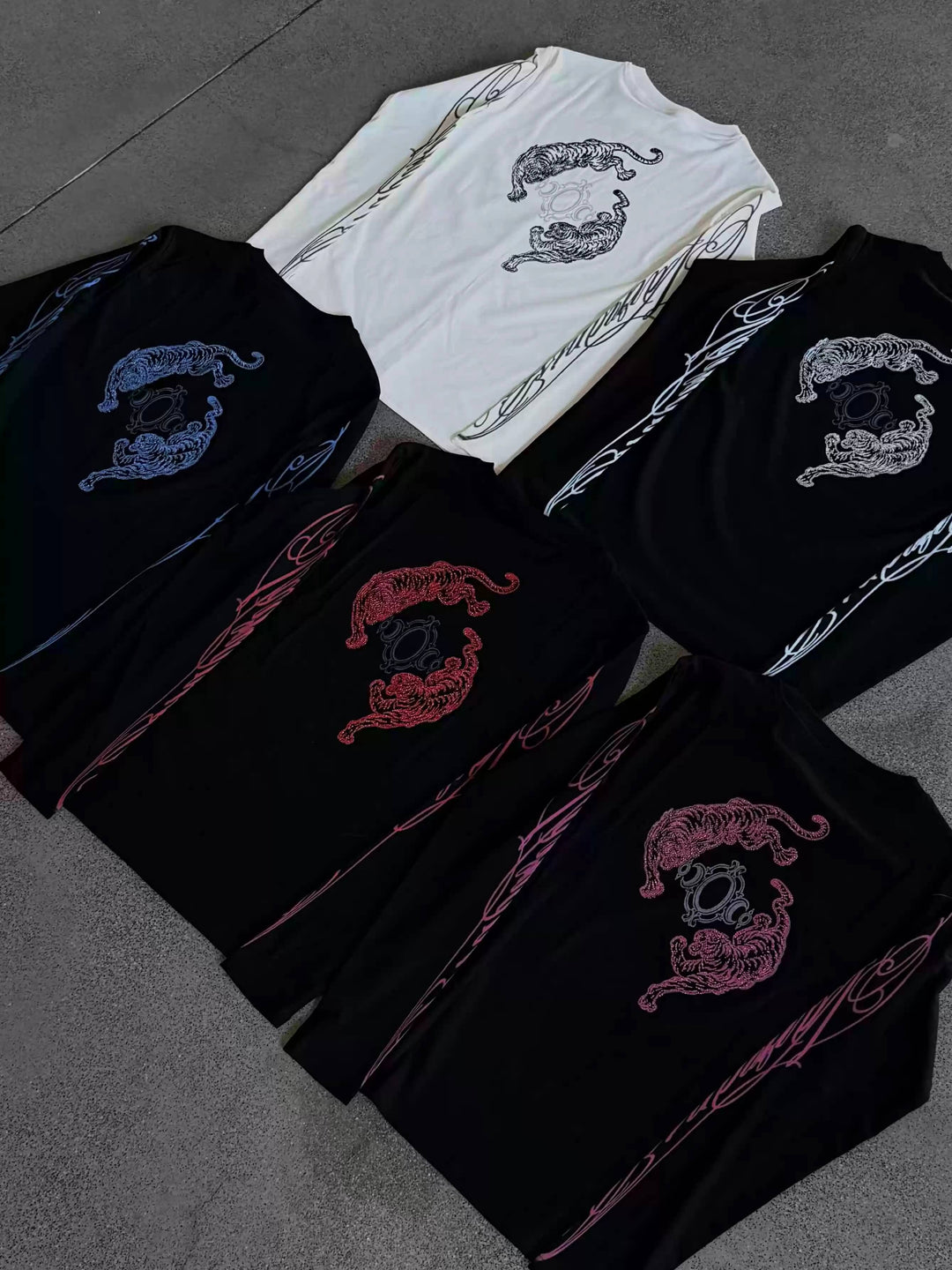 KARMANISTIC Rhinestone Tiger Graphic Stretch Slim Fit Long Sleeve Tee | Face 3 Face