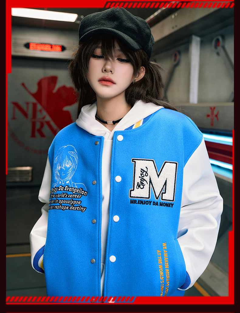 MEDM x EVA Unit-00, Unit-01, Mark.06 Leather Varsity Jacket | Face 3 Face