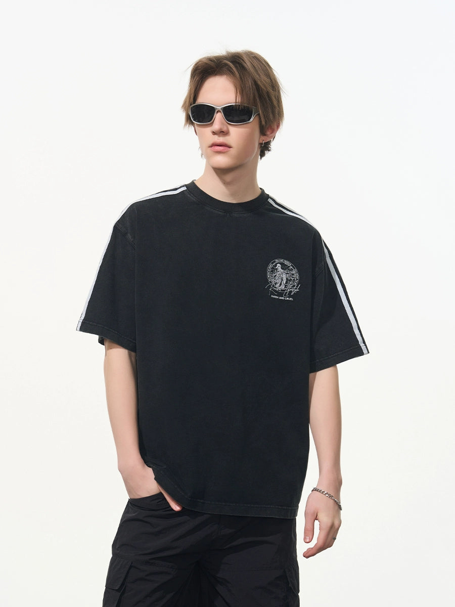 Harsh and Cruel Patchwork Striped Retro Tee