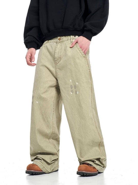 F3F Select Paint Splatter Washed Baggy Work Pants | Face 3 Face