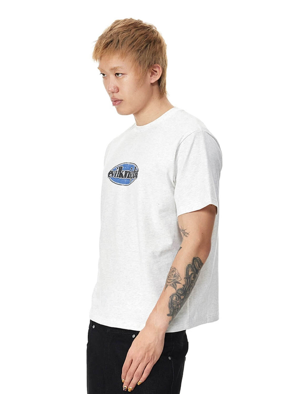 EVILKNIGHT(EK) Emblem Logo Print Short Sleeve Tee | Face 3 Face