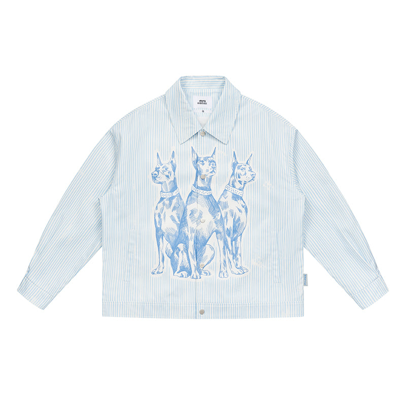 EMPTY REFERENCE Mottled Sketch Doberman Striped Jacket