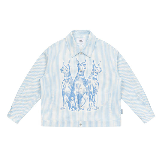 EMPTY REFERENCE Mottled Sketch Doberman Striped Jacket