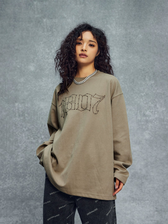 1807 Rhinestone Logo Long Sleeve Tee | Face 3 Face