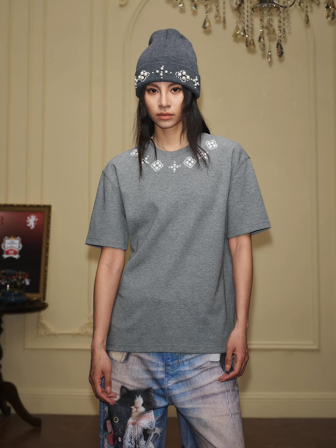 YADcrew Four Leaf Clover Pearl Neckline Tee | Face 3 Face
