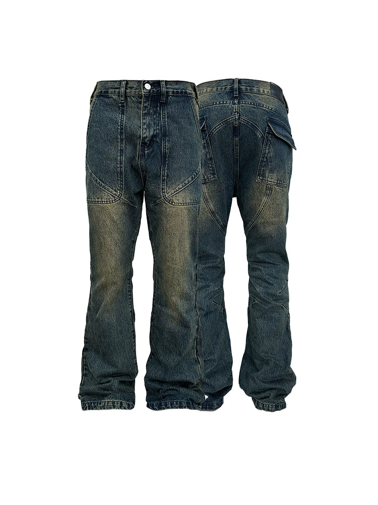 RUSURE Heavy Washed Flared Jeans | Face 3 Face