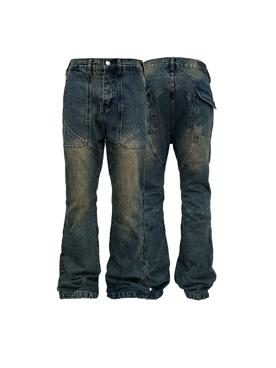 RUSURE Heavy Washed Flared Jeans | Face 3 Face