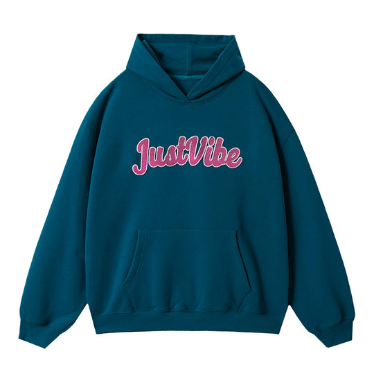 JUST VIBE Terry Embroidered Logo Hoodie | Face 3 Face