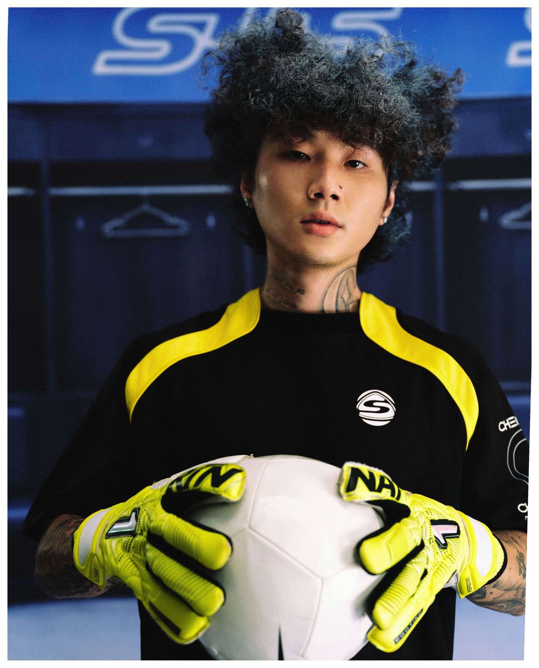 S45 Contrast Patchwork No 9 Short Sleeve Soccer Jersey | Face 3 Face
