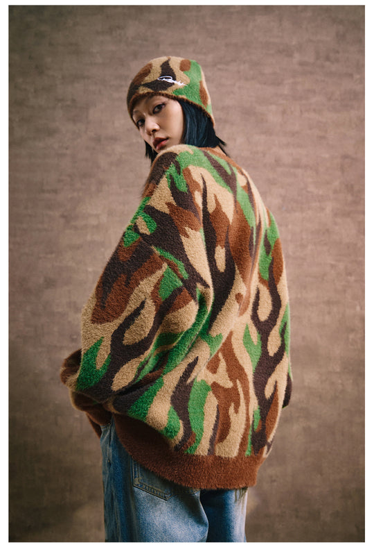 Remedy Flame Camouflage Knit Sweater | Face 3 Face