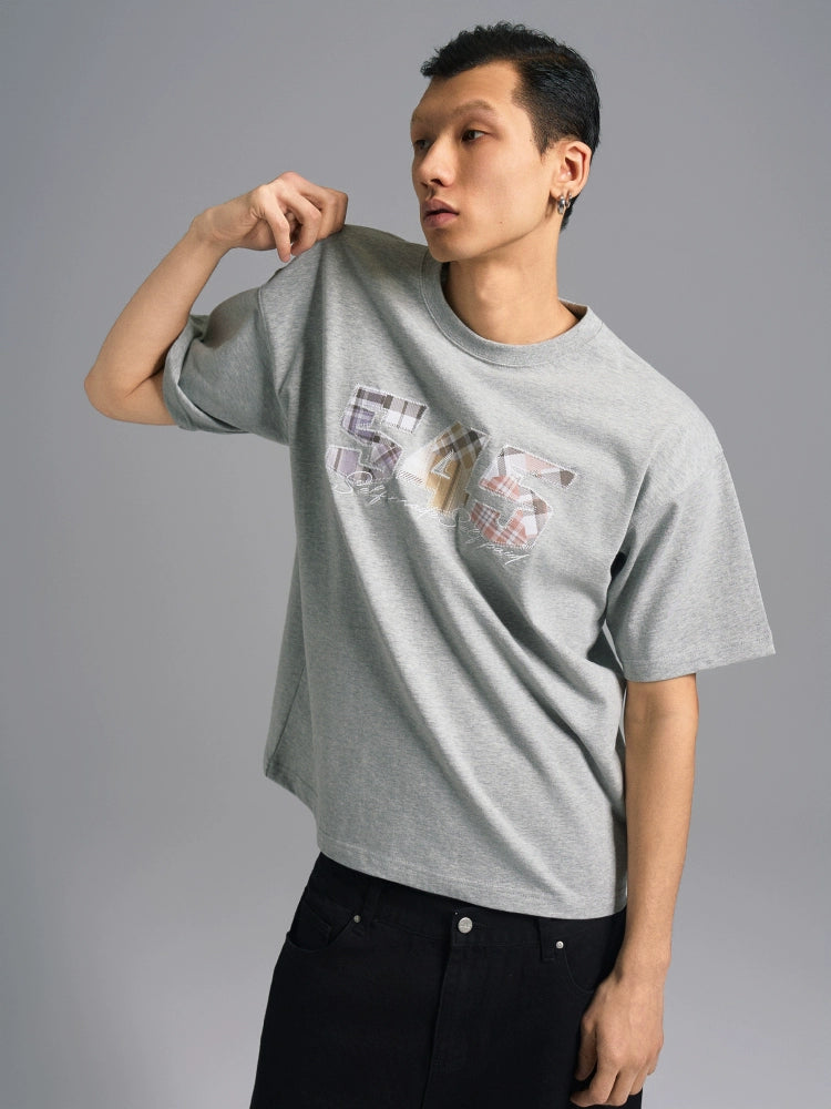 S45 Plaid Logo Patch Embroidery Tee | Face 3 Face