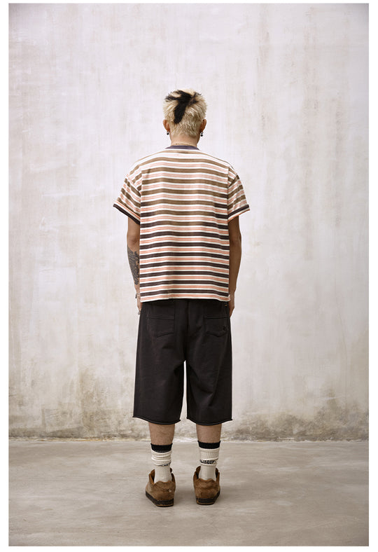 Remedy Washed Striped Star Print Tee | Face 3 Face
