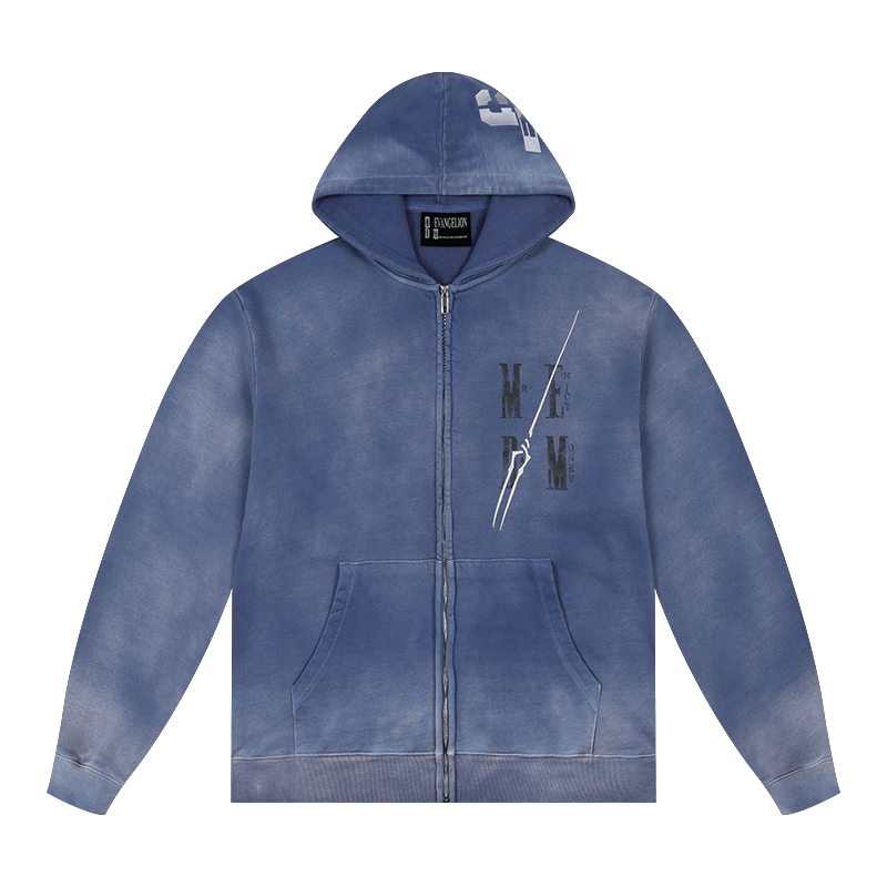 MEDM x EVA Evangelion Washed Zip-Up Hoodie | Face 3 Face