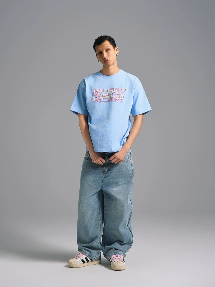 S45 Sequins Logo Patch Embroidery Tee | Face 3 Face