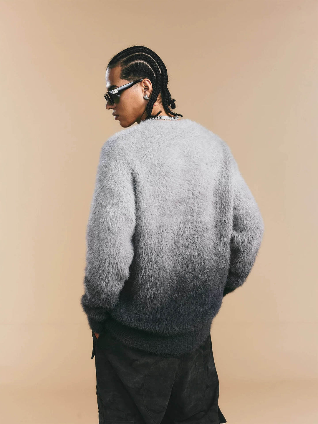 1807 Gradient Faux Mink Fur Knit Sweater | Face 3 Face