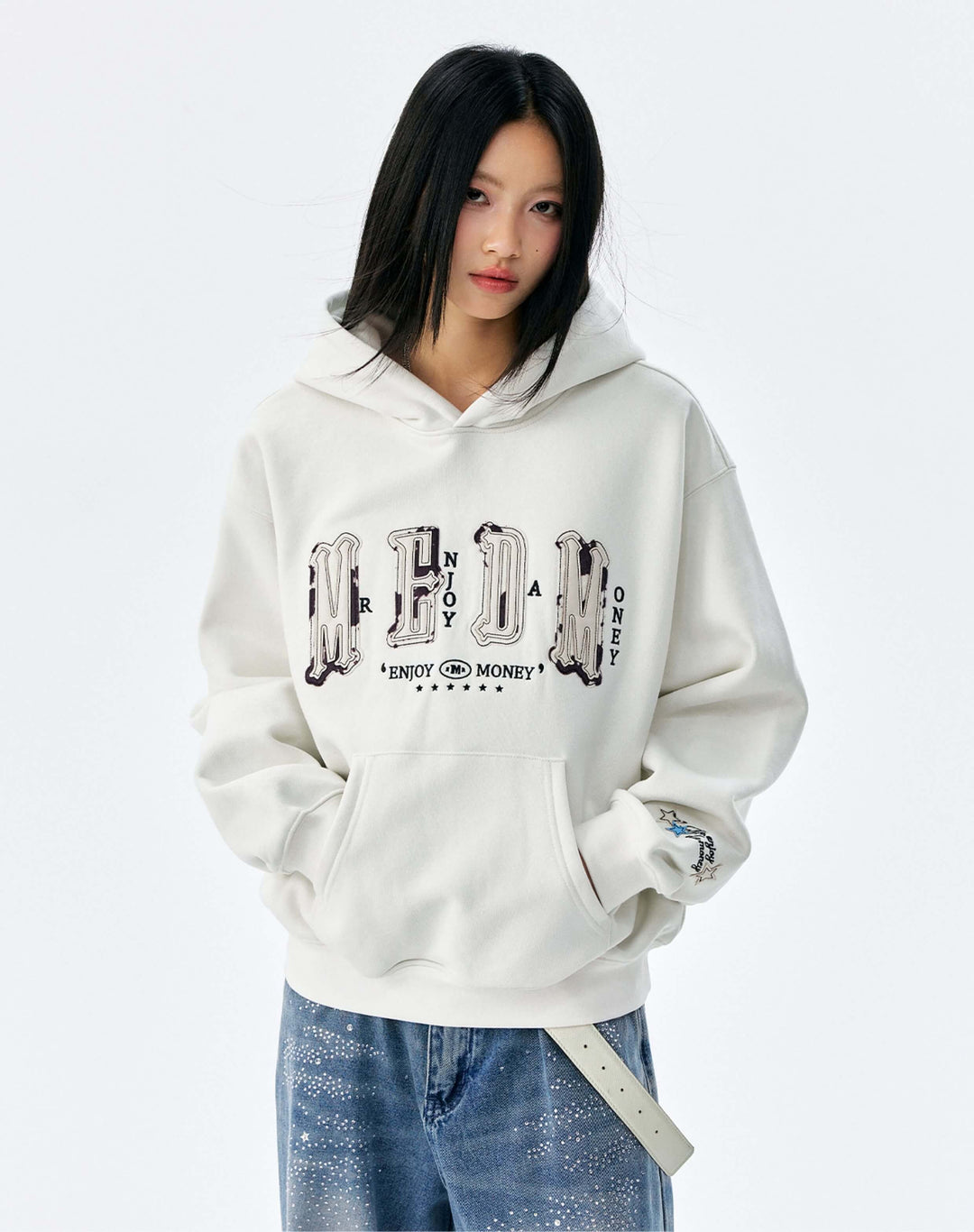MEDM Animal Leather Logo Patch Hoodie | Face 3 Face