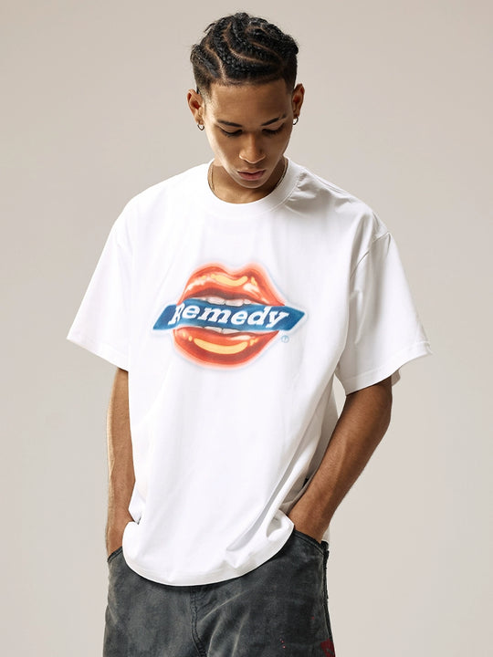 Remedy Airbrushed Kiss Lips Print Tee | Face 3 Face