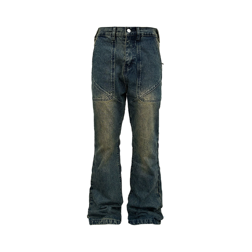 RUSURE Heavy Washed Flared Jeans | Face 3 Face
