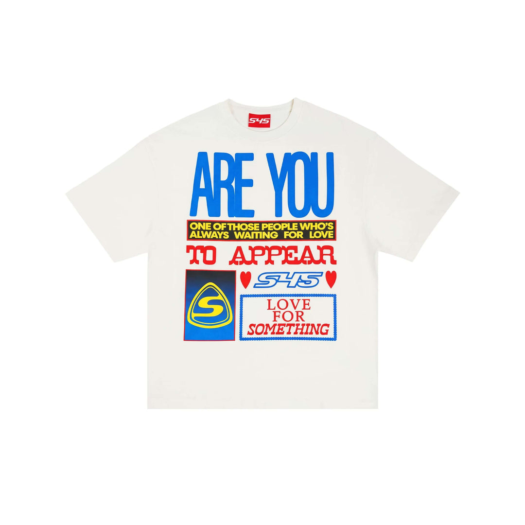 S45 Contrast Color Slogan Print Short Sleeve Tee | Face 3 Face