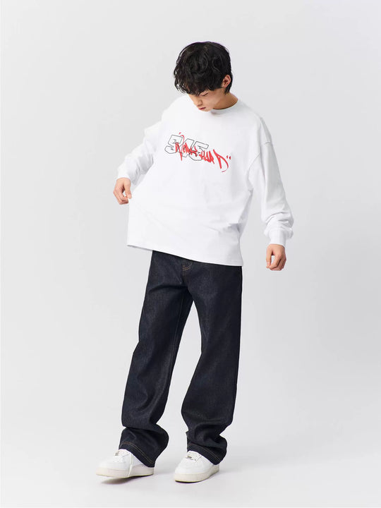 S45 Graffiti Font Typography Long-Sleeve Tee | Face 3 Face