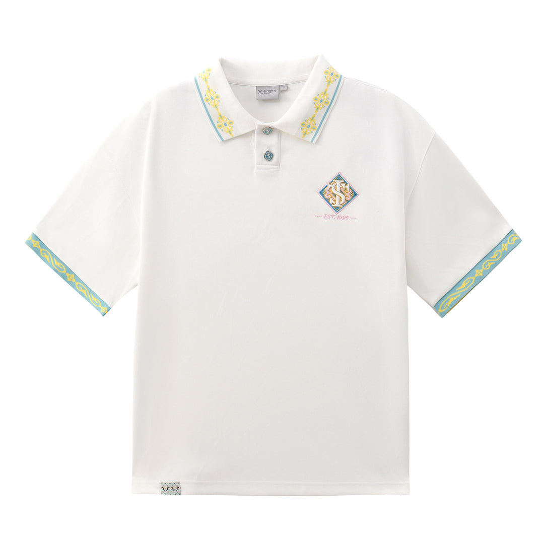Small Town Kid Ethnic Pattern Jacquard Polo Shirt | Face 3 Face