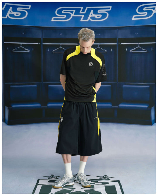 S45 Contrast Patchwork No 9 Short Sleeve Soccer Jersey | Face 3 Face