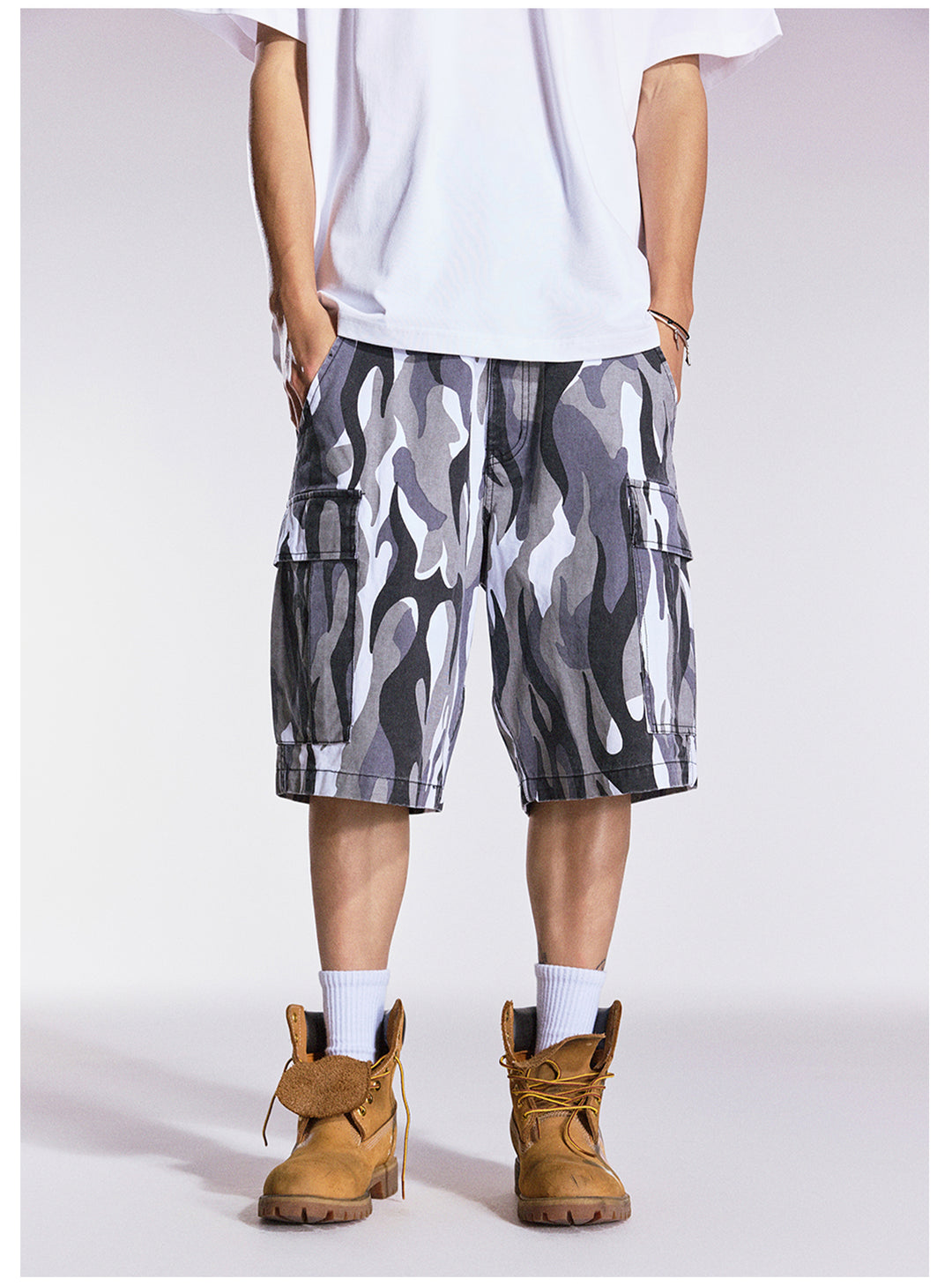 Remedy Flame Camouflage Work Cargo Shorts | Face 3 Face
