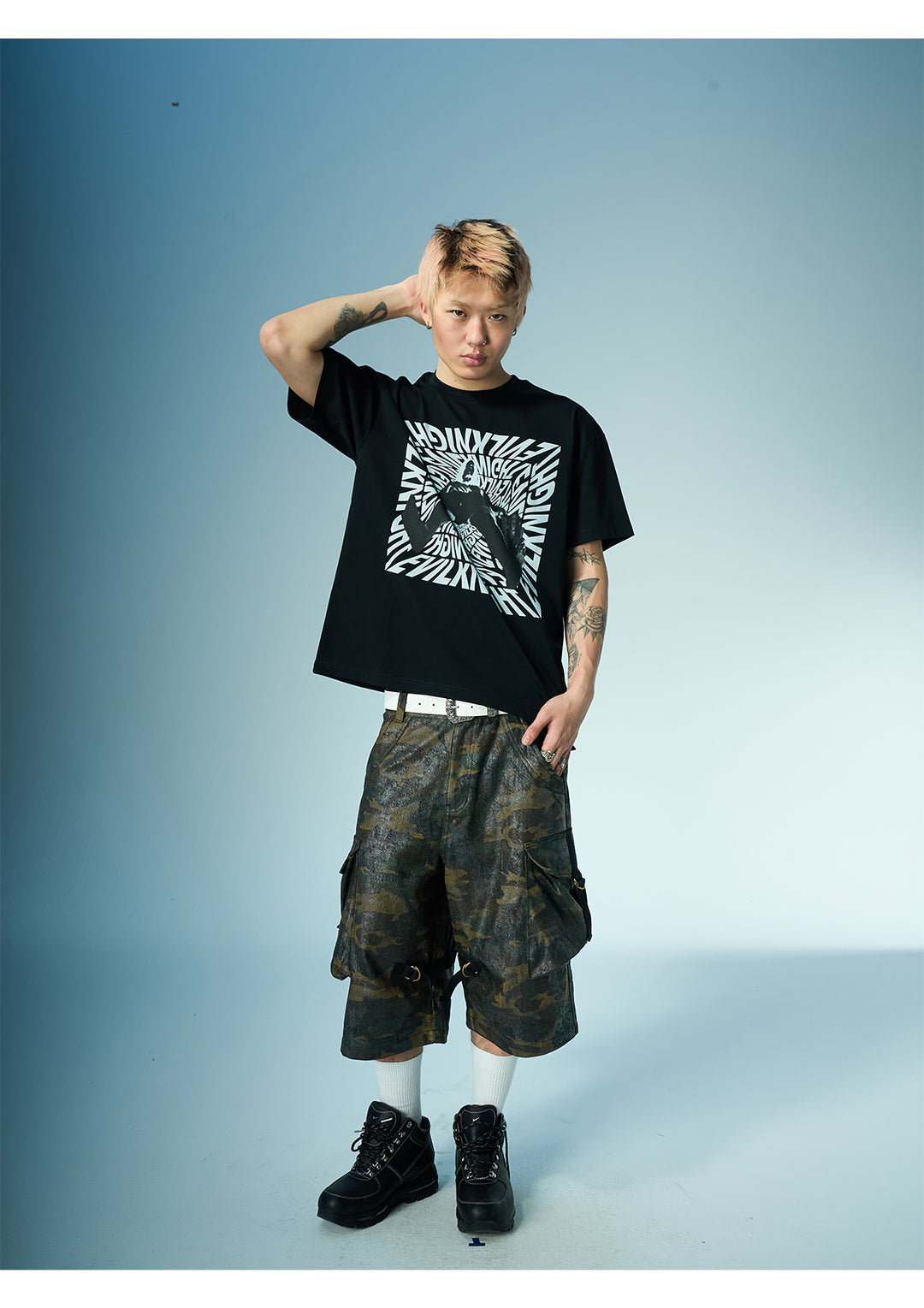 EVILKNIGHT(EK) Waxed Camo 3D Pocket Utility Cargo Shorts | Face 3 Face