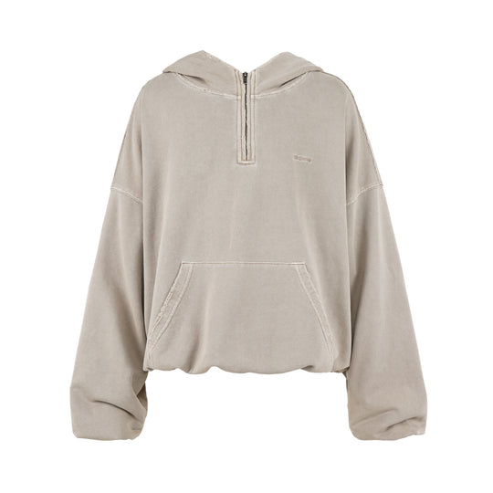 UNDERWATER Batik Elevated Half Zip Embroidery Hoodie