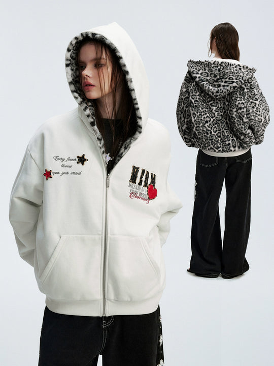 MEDM Reversible Leopard Fur Hooded Jacket | Face 3 Face