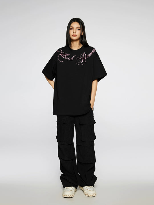 Achock Script Logo Print Tee | Face 3 Face