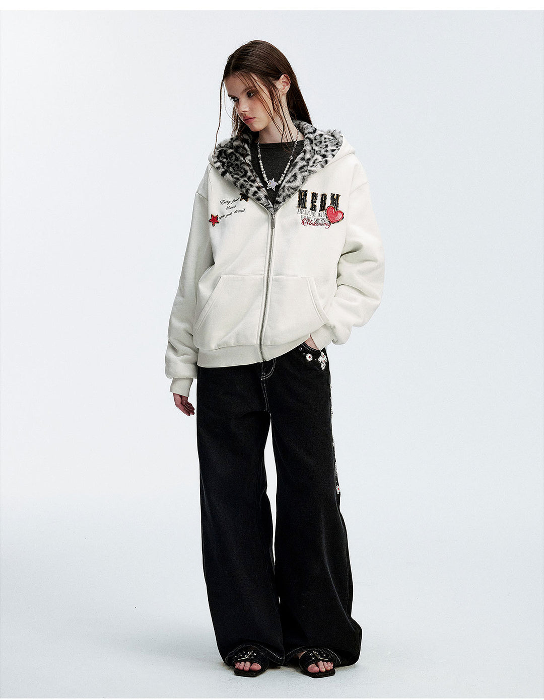 MEDM Reversible Leopard Fur Hooded Jacket | Face 3 Face