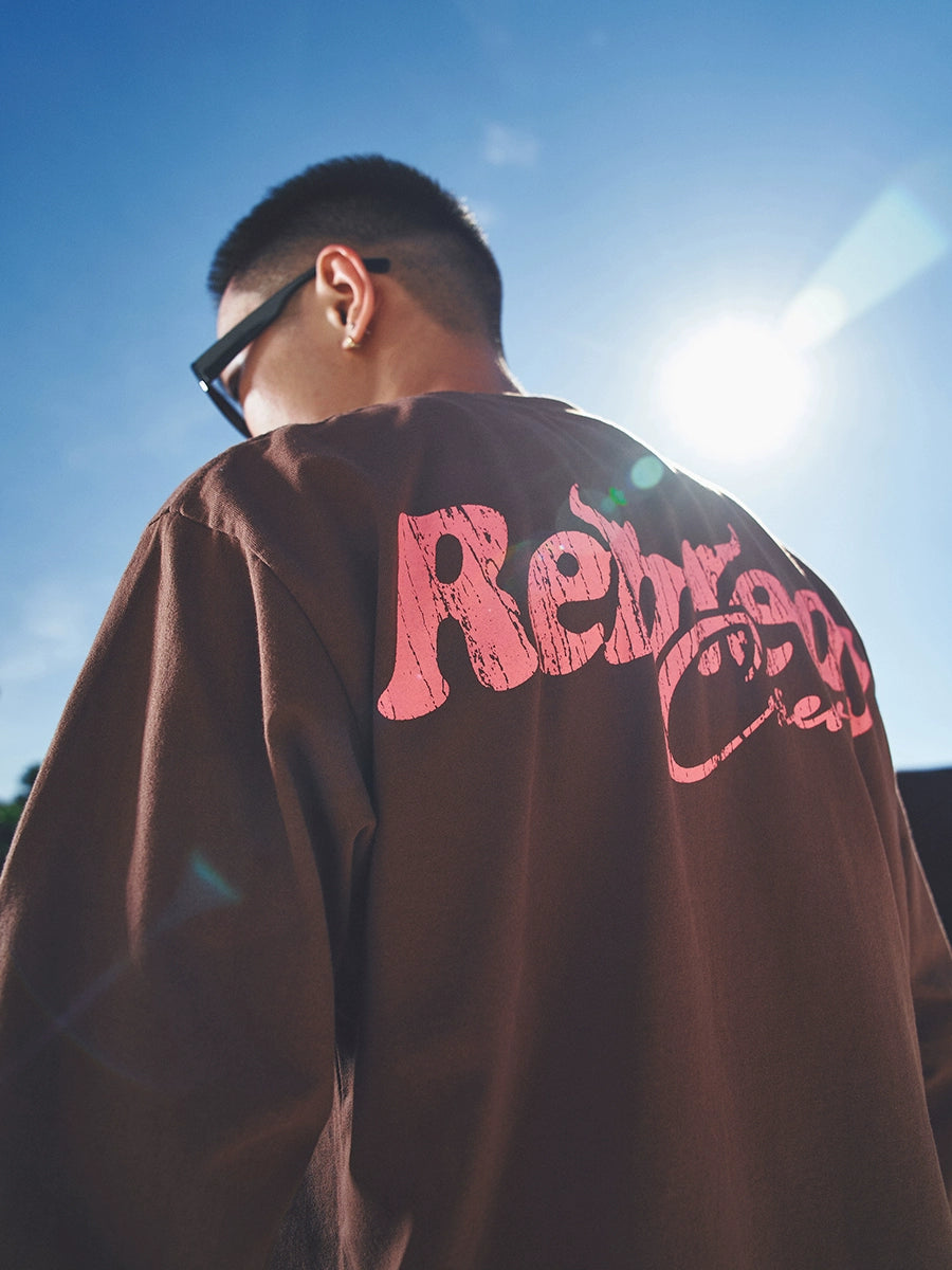 Remedy Cracked Logo Print Long Sleeve Tee | Face 3 Face