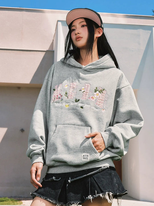 MEDM Mini Patchwork Floral Embroidered Hoodie | Face 3 Face