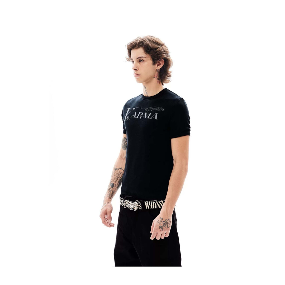 KARMANISTIC Logo and Musical Note Print Short Sleeve Tee | Face 3 Face