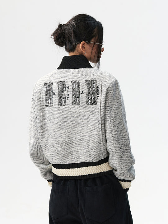 MEDM Pearl Tweed Short Varsity Jacket | Face 3 Face