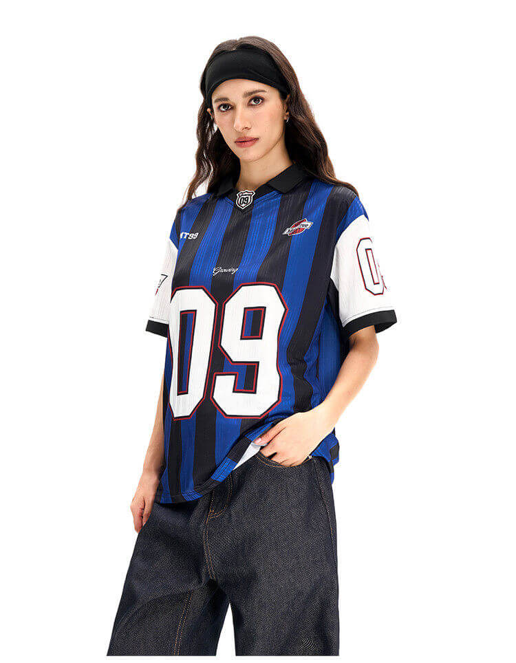 F3F Select Contrast Stripe Short Sleeve Polo Soccer Jersey | Face 3 Face