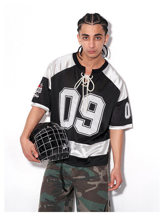 F3F Select Color Block Lace Up Mesh Short Sleeve Hockey Jersey | Face 3 Face