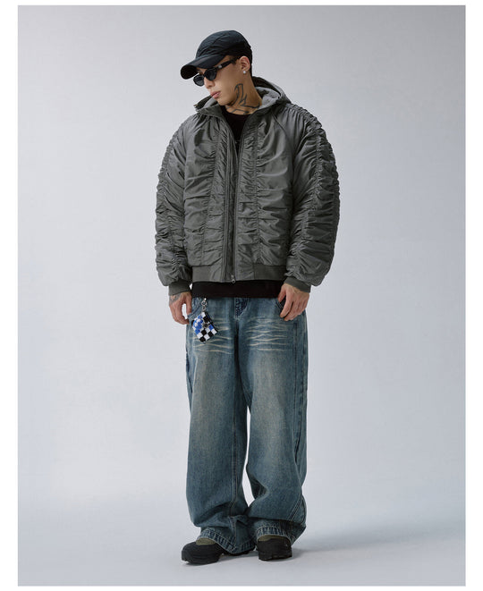 F2CE Ruched Hooded MA-1 Bomber Jacket | Face 3 Face