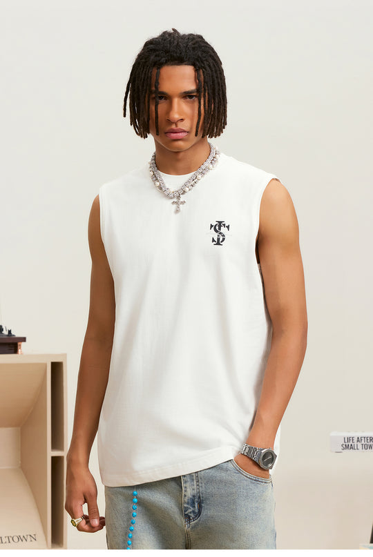 Small Town Kid Logo Print Sleeveless Tee | Face 3 Face