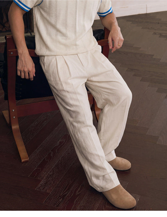 MEDM Linen Double Pleat Suit Pants | Face 3 Face