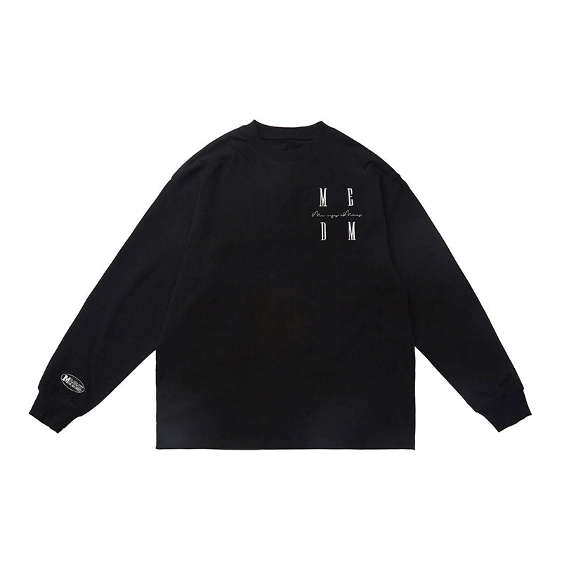 MEDM Standard Logo Embroidered Long Sleeve Tee | Face 3 Face