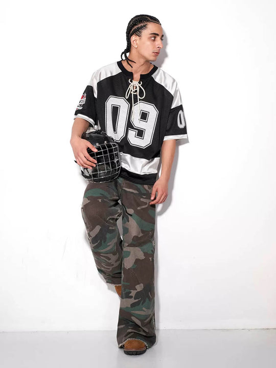 F3F Select Color Block Lace Up Mesh Short Sleeve Hockey Jersey | Face 3 Face