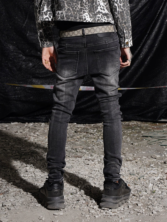 TGFCLUB Washed Cut Holes Slim Fit Stretch Jeans | Face 3 Face