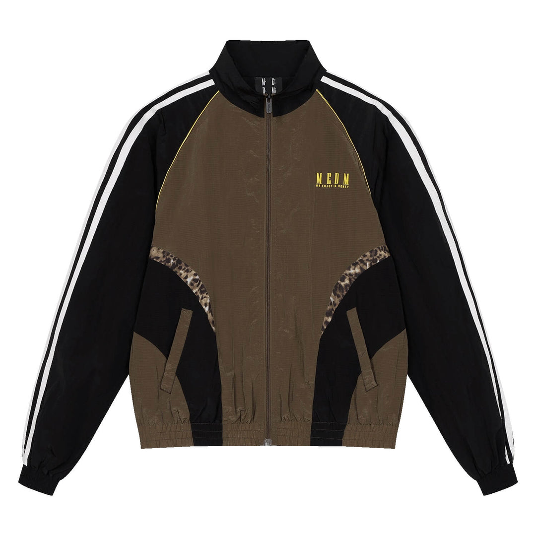 MEDM Leopard Print Color Block Track Jacket | Face 3 Face