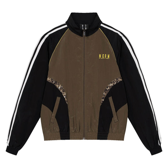 MEDM Leopard Print Color Block Track Jacket | Face 3 Face